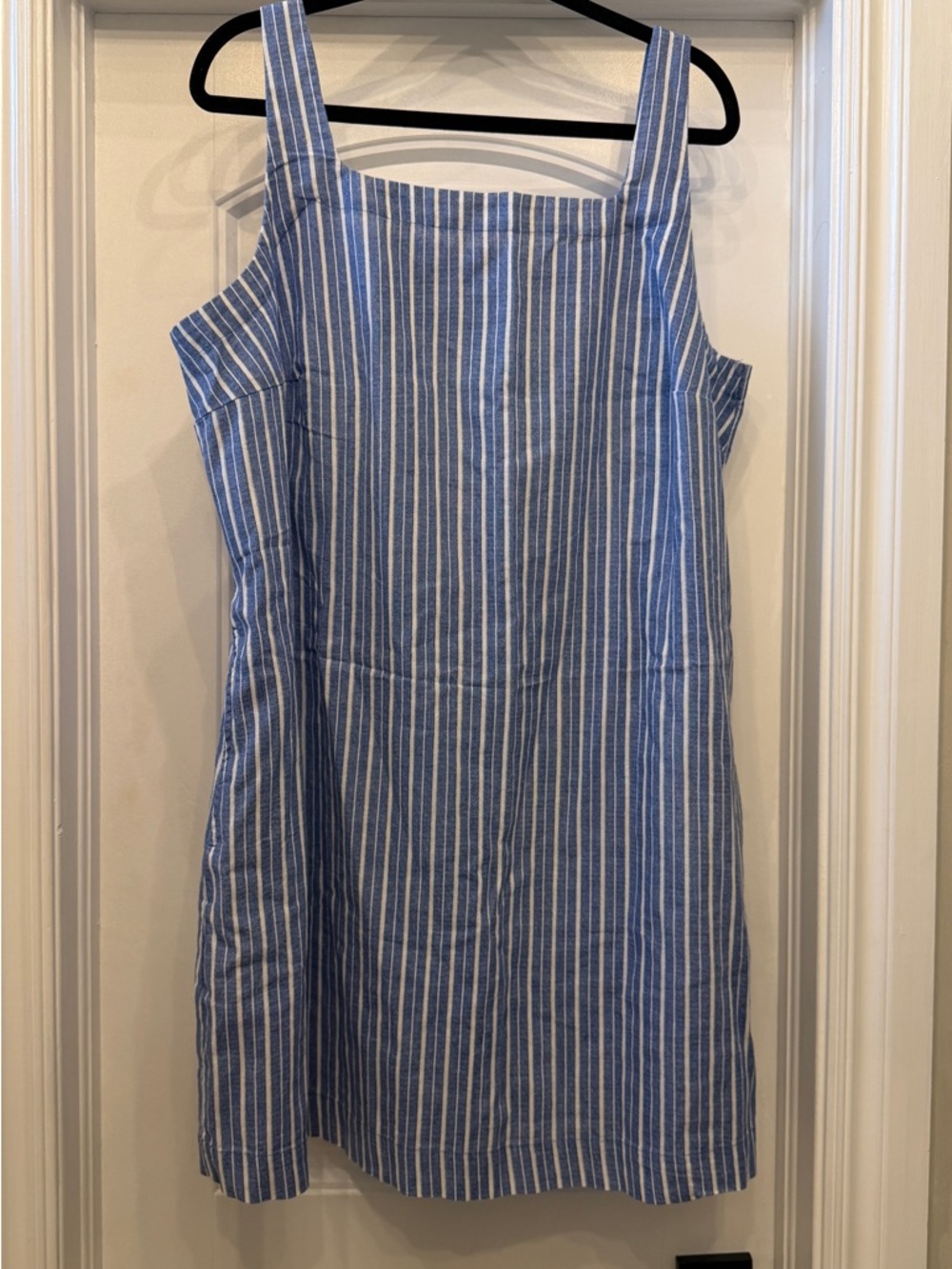 a new day Blue and White Striped Square-Neck Mini Dress